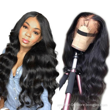 Cheap Raw Peruvian Virgin Human Hair Hd Full Lace Front Wig For Black Women Body Wave Glueless Swiss Lace Frontal Closure Wig
